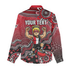 Personalized St Kilda Saints Football Mascot Women Casual Shirt Aboriginal Dot Art Style Vibrant Indigenous Pattern Design