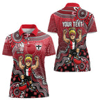 Personalized St Kilda Saints Football Mascot Women Polo Shirt Aboriginal Dot Art Style Vibrant Indigenous Pattern Design