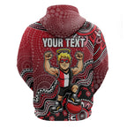 Personalized St Kilda Saints Football Mascot Zip Hoodie Aboriginal Dot Art Style Vibrant Indigenous Pattern Design