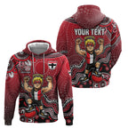 Personalized St Kilda Saints Football Mascot Zip Hoodie Aboriginal Dot Art Style Vibrant Indigenous Pattern Design