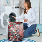 Personalized Sydney Swans Football Mascot Laundry Basket Aboriginal Dot Art Style Vibrant Indigenous Pattern Design
