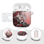 Personalized Sydney Swans Football Mascot AirPods Case Aboriginal Dot Art Style Vibrant Indigenous Pattern Design