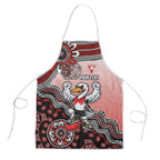 Personalized Sydney Swans Football Mascot Apron Aboriginal Dot Art Style Vibrant Indigenous Pattern Design