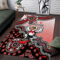 Personalized Sydney Swans Football Mascot Area Rug Aboriginal Dot Art Style Vibrant Indigenous Pattern Design