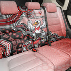 Personalized Sydney Swans Football Mascot Back Car Seat Cover Aboriginal Dot Art Style Vibrant Indigenous Pattern Design