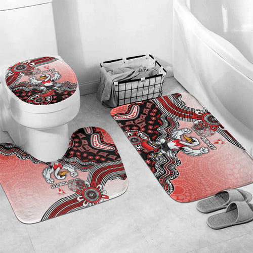 Personalized Sydney Swans Football Mascot Bathroom Set Aboriginal Dot Art Style Vibrant Indigenous Pattern Design