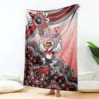 Personalized Sydney Swans Football Mascot Blanket Aboriginal Dot Art Style Vibrant Indigenous Pattern Design