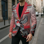 Personalized Sydney Swans Football Mascot Blazer Aboriginal Dot Art Style Vibrant Indigenous Pattern Design
