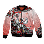 Personalized Sydney Swans Football Mascot Bomber Jacket Aboriginal Dot Art Style Vibrant Indigenous Pattern Design