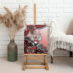 Personalized Sydney Swans Football Mascot Canvas Wall Art Aboriginal Dot Art Style Vibrant Indigenous Pattern Design