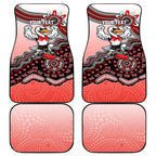 Personalized Sydney Swans Football Mascot Car Mats Aboriginal Dot Art Style Vibrant Indigenous Pattern Design