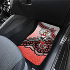 Personalized Sydney Swans Football Mascot Car Mats Aboriginal Dot Art Style Vibrant Indigenous Pattern Design