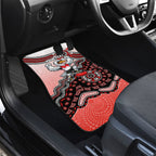 Personalized Sydney Swans Football Mascot Car Mats Aboriginal Dot Art Style Vibrant Indigenous Pattern Design