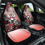 Personalized Sydney Swans Football Mascot Car Seat Cover Aboriginal Dot Art Style Vibrant Indigenous Pattern Design