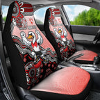 Personalized Sydney Swans Football Mascot Car Seat Cover Aboriginal Dot Art Style Vibrant Indigenous Pattern Design