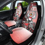 Personalized Sydney Swans Football Mascot Car Seat Cover Aboriginal Dot Art Style Vibrant Indigenous Pattern Design