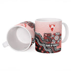 Personalized Sydney Swans Football Mascot Ceramic Mug Aboriginal Dot Art Style Vibrant Indigenous Pattern Design