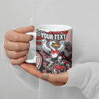 Personalized Sydney Swans Football Mascot Ceramic Mug Aboriginal Dot Art Style Vibrant Indigenous Pattern Design