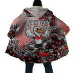 Personalized Sydney Swans Football Mascot Cloak Aboriginal Dot Art Style Vibrant Indigenous Pattern Design