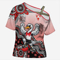 Personalized Sydney Swans Football Mascot Cross Shoulder Shirt Aboriginal Dot Art Style Vibrant Indigenous Pattern Design