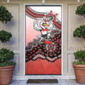 Personalized Sydney Swans Football Mascot Door Cover Aboriginal Dot Art Style Vibrant Indigenous Pattern Design