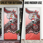 Personalized Sydney Swans Football Mascot Door Cover Aboriginal Dot Art Style Vibrant Indigenous Pattern Design