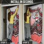 Personalized Sydney Swans Football Mascot Door Cover Aboriginal Dot Art Style Vibrant Indigenous Pattern Design