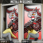 Personalized Sydney Swans Football Mascot Door Cover Aboriginal Dot Art Style Vibrant Indigenous Pattern Design