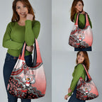 Personalized Sydney Swans Football Mascot Grocery Bag Aboriginal Dot Art Style Vibrant Indigenous Pattern Design
