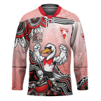 Personalized Sydney Swans Football Mascot Hockey Jersey Aboriginal Dot Art Style Vibrant Indigenous Pattern Design