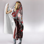 Personalized Sydney Swans Football Mascot Hooded Blanket Aboriginal Dot Art Style Vibrant Indigenous Pattern Design