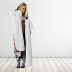 Personalized Sydney Swans Football Mascot Hooded Blanket Aboriginal Dot Art Style Vibrant Indigenous Pattern Design