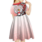 Personalized Sydney Swans Football Mascot Kid Short Sleeve Dress Aboriginal Dot Art Style Vibrant Indigenous Pattern Design
