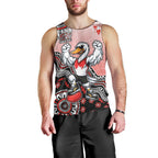 Personalized Sydney Swans Football Mascot Men Tank Top Aboriginal Dot Art Style Vibrant Indigenous Pattern Design