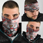 Personalized Sydney Swans Football Mascot Neck Gaiter Aboriginal Dot Art Style Vibrant Indigenous Pattern Design