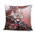Personalized Sydney Swans Football Mascot Pillow Cover Aboriginal Dot Art Style Vibrant Indigenous Pattern Design