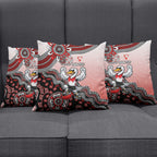 Personalized Sydney Swans Football Mascot Pillow Cover Aboriginal Dot Art Style Vibrant Indigenous Pattern Design