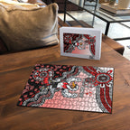 Personalized Sydney Swans Football Mascot Puzzle Aboriginal Dot Art Style Vibrant Indigenous Pattern Design