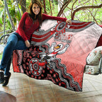 Personalized Sydney Swans Football Mascot Quilt Aboriginal Dot Art Style Vibrant Indigenous Pattern Design