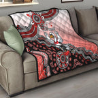 Personalized Sydney Swans Football Mascot Quilt Aboriginal Dot Art Style Vibrant Indigenous Pattern Design