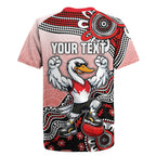 Personalized Sydney Swans Football Mascot Rugby Jersey Aboriginal Dot Art Style Vibrant Indigenous Pattern Design