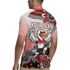 Personalized Sydney Swans Football Mascot Rugby Jersey Aboriginal Dot Art Style Vibrant Indigenous Pattern Design