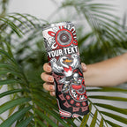 Personalized Sydney Swans Football Mascot Skinny Tumbler Aboriginal Dot Art Style Vibrant Indigenous Pattern Design