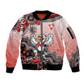 Personalized Sydney Swans Football Mascot Sleeve Zip Bomber Jacket Aboriginal Dot Art Style Vibrant Indigenous Pattern Design