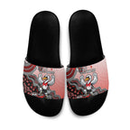 Personalized Sydney Swans Football Mascot Slide Sandals Aboriginal Dot Art Style Vibrant Indigenous Pattern Design