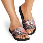 Personalized Sydney Swans Football Mascot Slide Sandals Aboriginal Dot Art Style Vibrant Indigenous Pattern Design