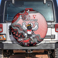Personalized Sydney Swans Football Mascot Spare Tire Cover Aboriginal Dot Art Style Vibrant Indigenous Pattern Design