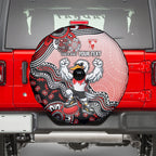 Personalized Sydney Swans Football Mascot Spare Tire Cover Aboriginal Dot Art Style Vibrant Indigenous Pattern Design