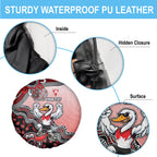 Personalized Sydney Swans Football Mascot Spare Tire Cover Aboriginal Dot Art Style Vibrant Indigenous Pattern Design