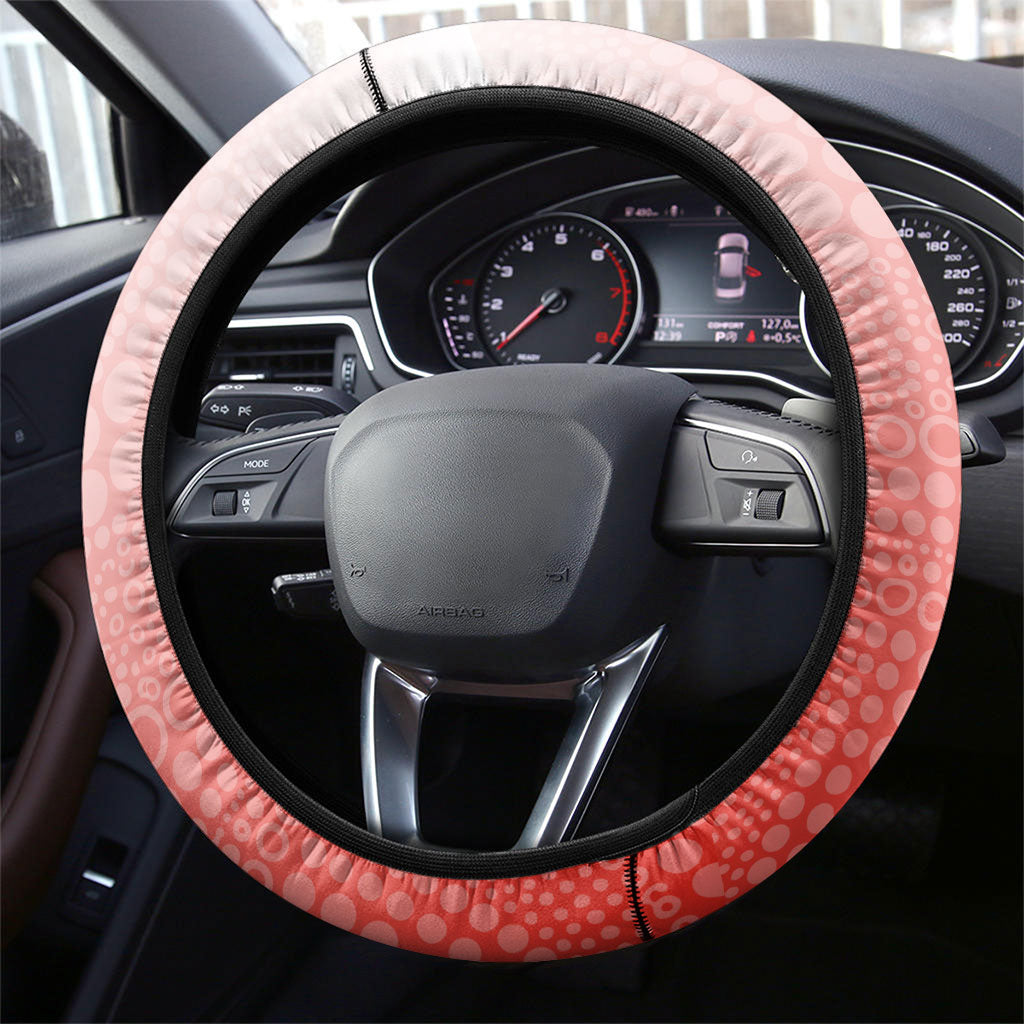 Sydney Swans Football Mascot Steering Wheel Cover Aboriginal Dot Art Style Vibrant Indigenous Pattern Design